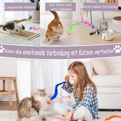 6-Pack Cat Toy, Colorful Interactive Balls with Tail for Play & Exercise V1188-MS-325-0380