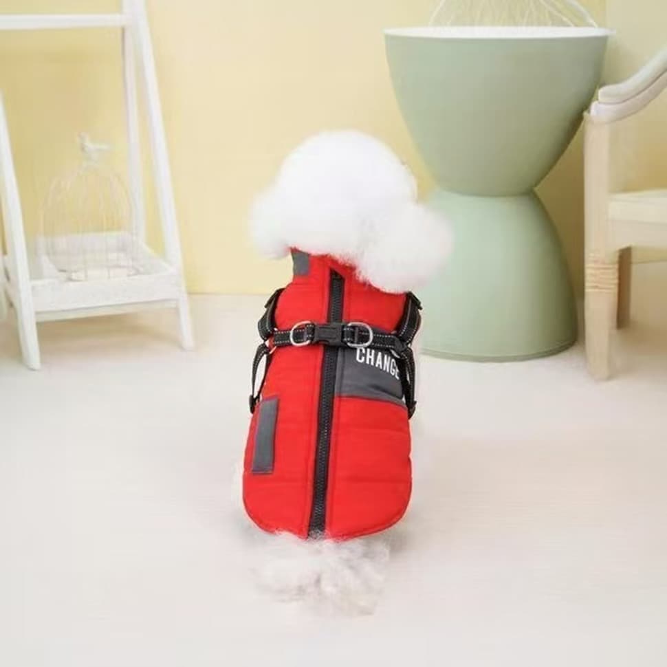 Winter Dog Vest Warm Soft Stand Collar Windproof Waterproof, Multiple Colors, S M L XL, Red V1188-MS-325-0388