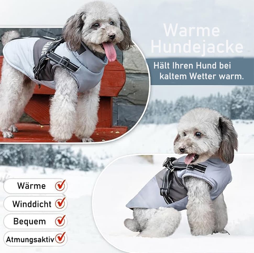 Warm Soft Winter Dog Vest with Stand Collar, Wind and Waterproof, Blue, S M L XL V1188-MS-325-0390