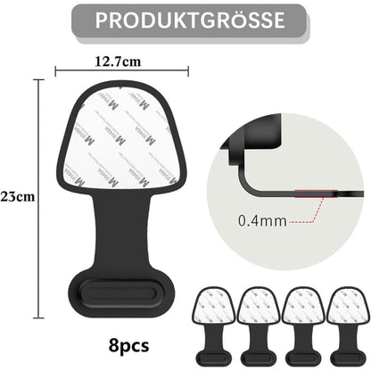 8-Pack Dust Plugs Compatible with USB-C and Lightning, Black V1188-MS-325-0401