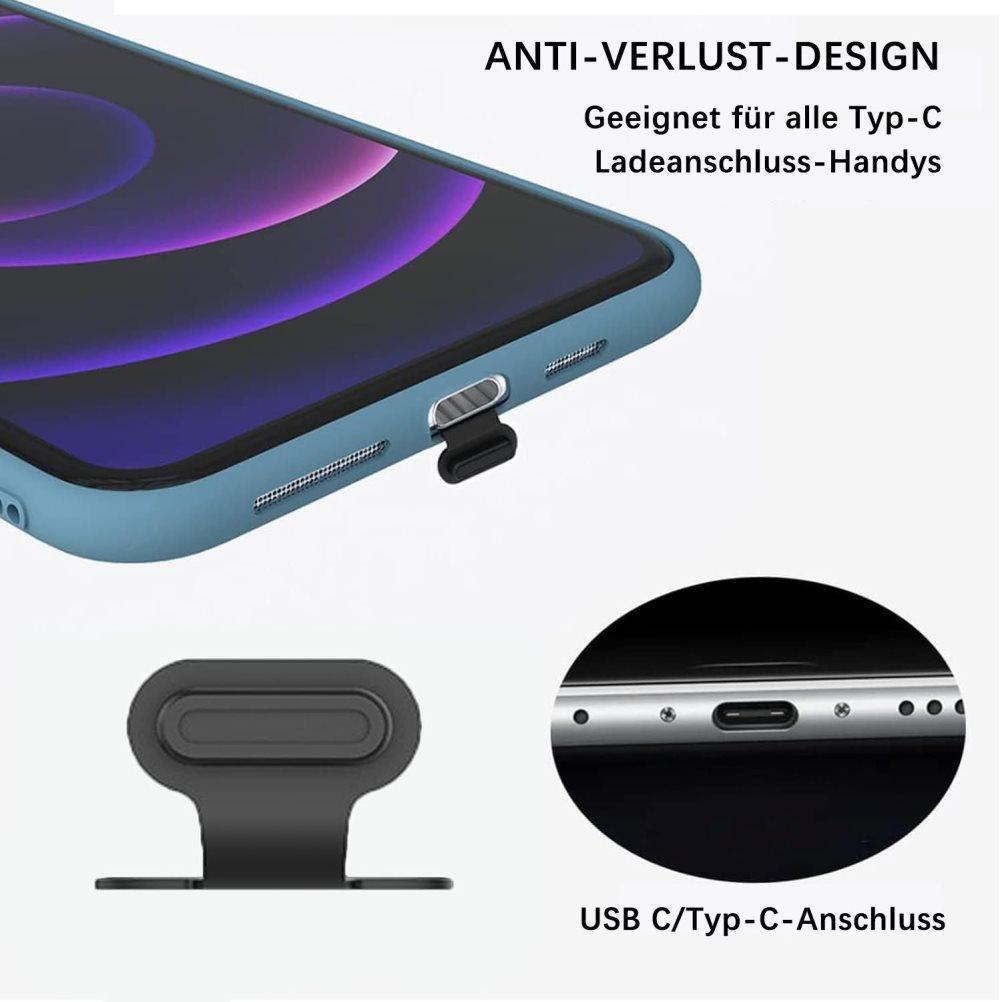 8-Pack Dust Plugs Compatible with USB-C and Lightning, Black V1188-MS-325-0401
