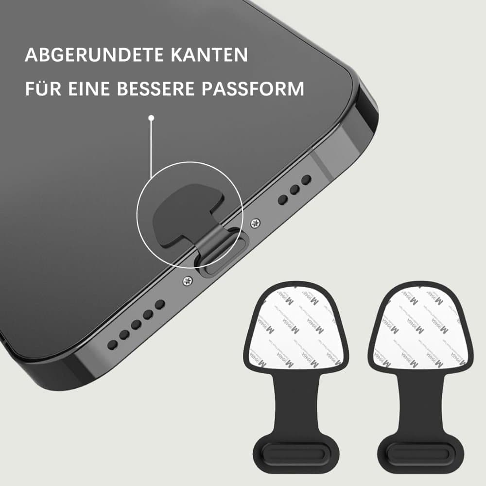 8-Pack Dust Plugs Compatible with USB-C and Lightning, Black V1188-MS-325-0401