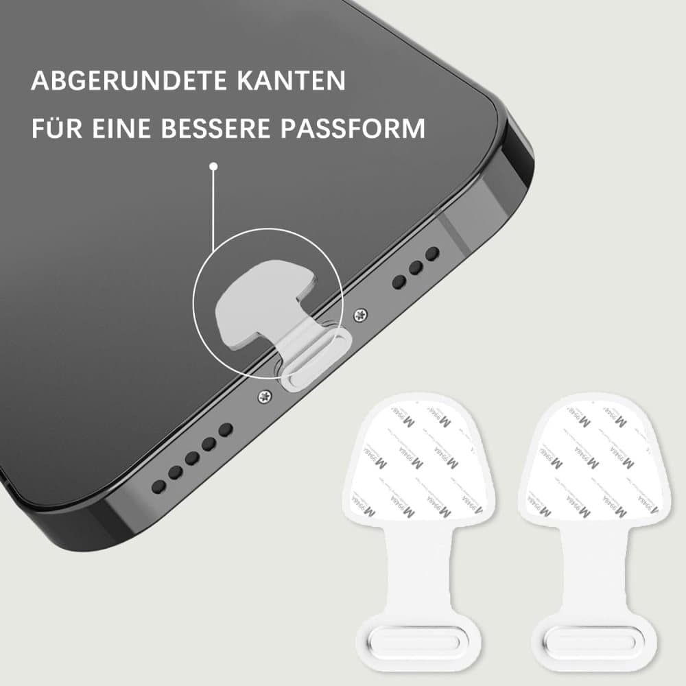 8-pack Dust Plugs Compatible with USB-C and Lightning Phones, Transparent Dust-Proof Durable Contact V1188-MS-325-0402
