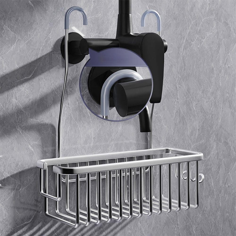 Shower Shelf without Drilling Hanging Shower Basket for Shampoo and Soap, Silver, Bathroom Storage Organizer V1188-MS-325-0403