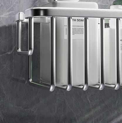 Shower Shelf without Drilling Hanging Shower Basket for Shampoo and Soap, Silver, Bathroom Storage Organizer V1188-MS-325-0403