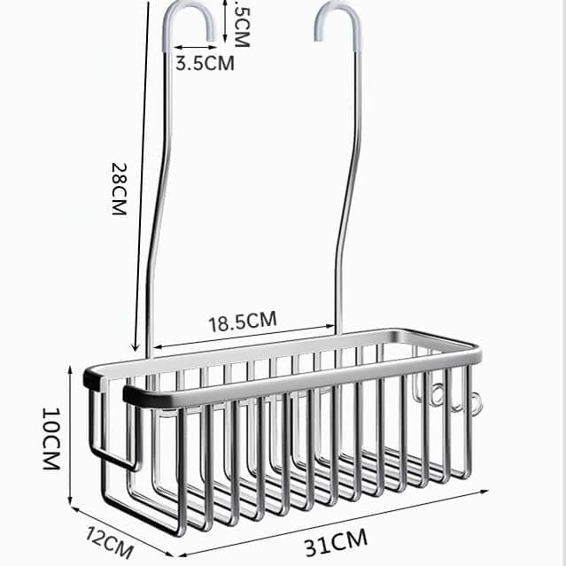 Hanging Shower Basket for Shampoo and Soap, Black, No Drill Bathroom Storage Shelf V1188-MS-325-0404