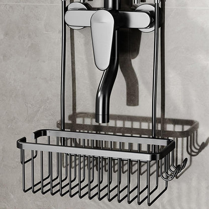 Hanging Shower Basket for Shampoo and Soap, Black, No Drill Bathroom Storage Shelf V1188-MS-325-0404