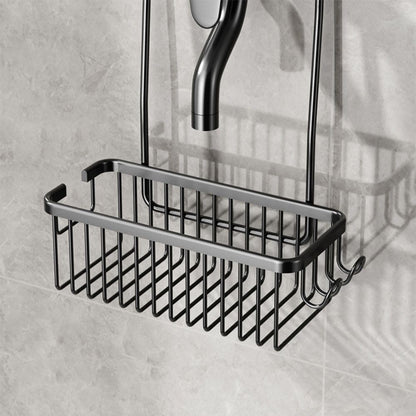 Hanging Shower Basket for Shampoo and Soap, Black, No Drill Bathroom Storage Shelf V1188-MS-325-0404