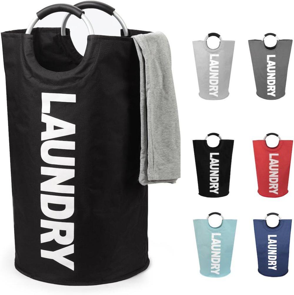 90L Foldable Laundry Basket Waterproof with Samsung, 38x38x79 cm Black V1188-MS-325-0405