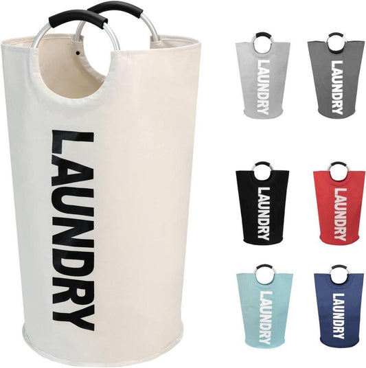 90L Foldable Laundry Basket Waterproof, 38x38x79 cm, Beige V1188-MS-325-0406