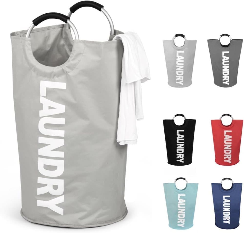 90L Foldable Laundry Basket, Waterproof, Compatible with Samsung, Light Gray, 38x38x79 cm V1188-MS-325-0407