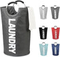 90L Foldable Laundry Basket, Waterproof, with Handles, 38x38x79 cm, Gray V1188-MS-325-0411