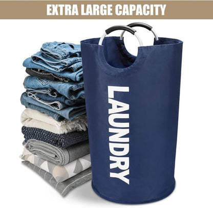 90L Foldable Laundry Basket, Waterproof, with Handles, 38x38x79 cm, Gray V1188-MS-325-0411