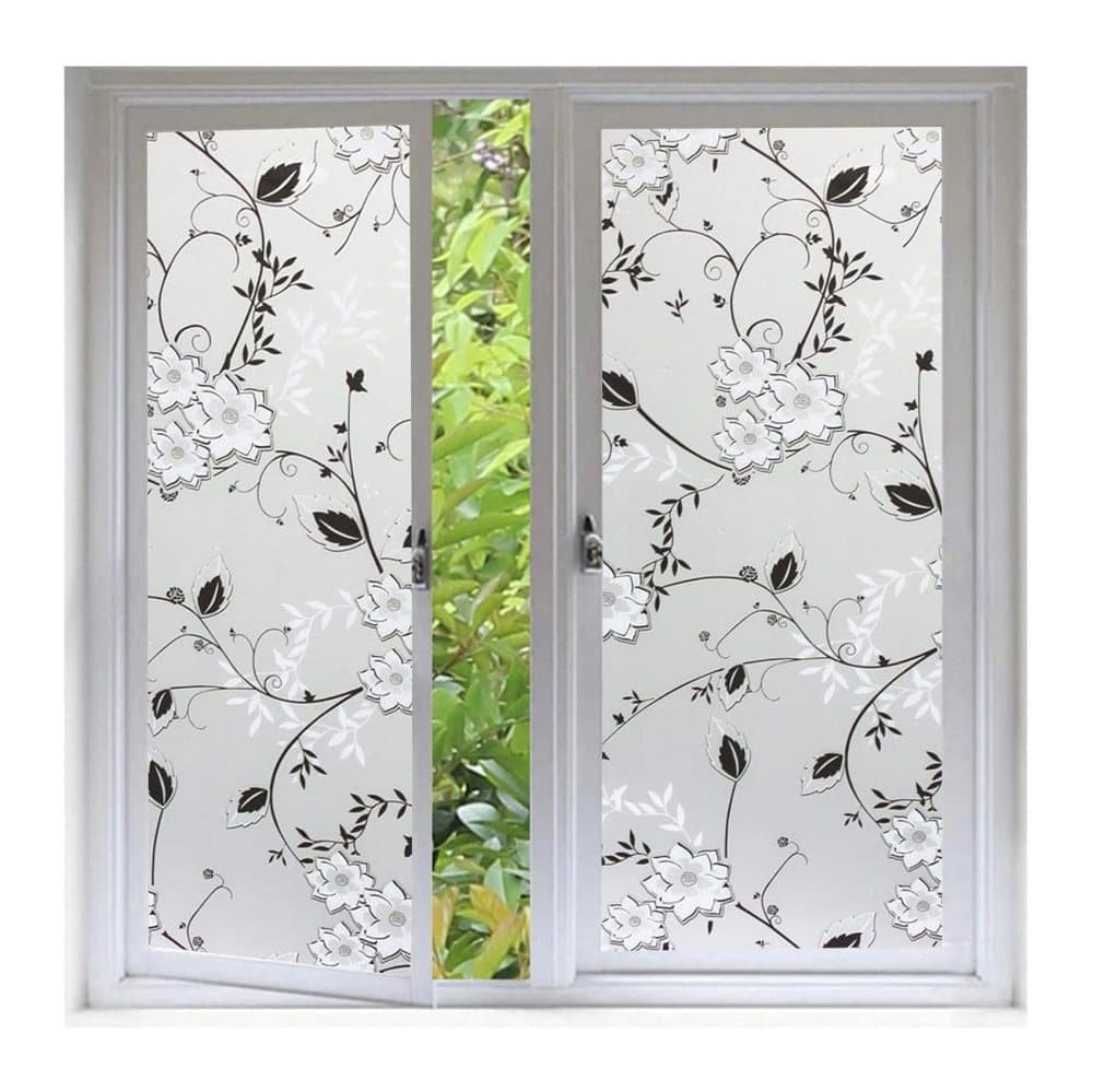 Frosted window film self-adhesive privacy UV protection decorative plastic for glass, 17.7 x 78.7 inches V1188-MS-325-0414
