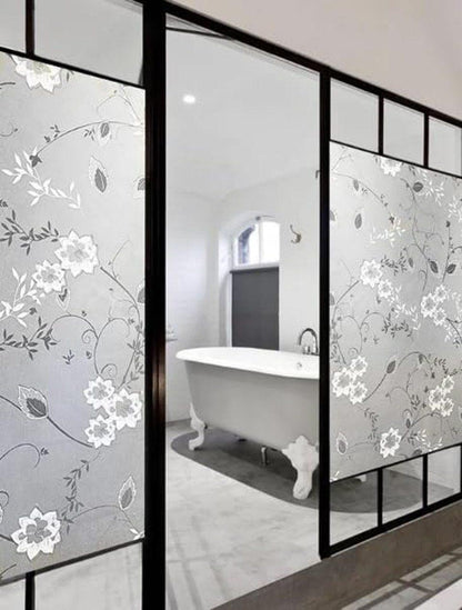 Frosted window film self-adhesive privacy UV protection decorative plastic for glass, 17.7 x 78.7 inches V1188-MS-325-0414