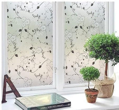 Frosted window film self-adhesive privacy UV protection decorative plastic for glass, 17.7 x 78.7 inches V1188-MS-325-0414