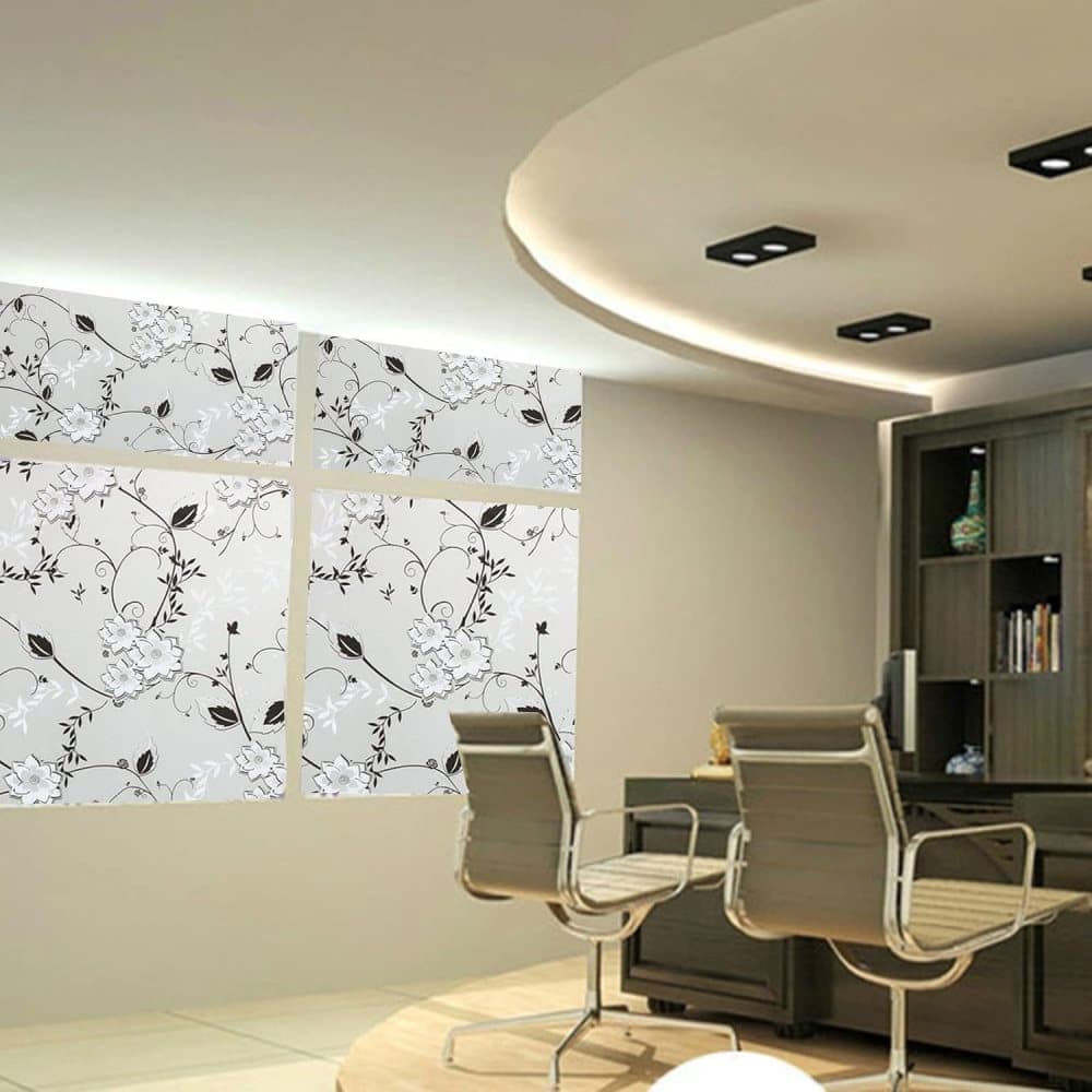 Frosted window film self-adhesive privacy UV protection decorative plastic for glass, 17.7 x 78.7 inches V1188-MS-325-0414