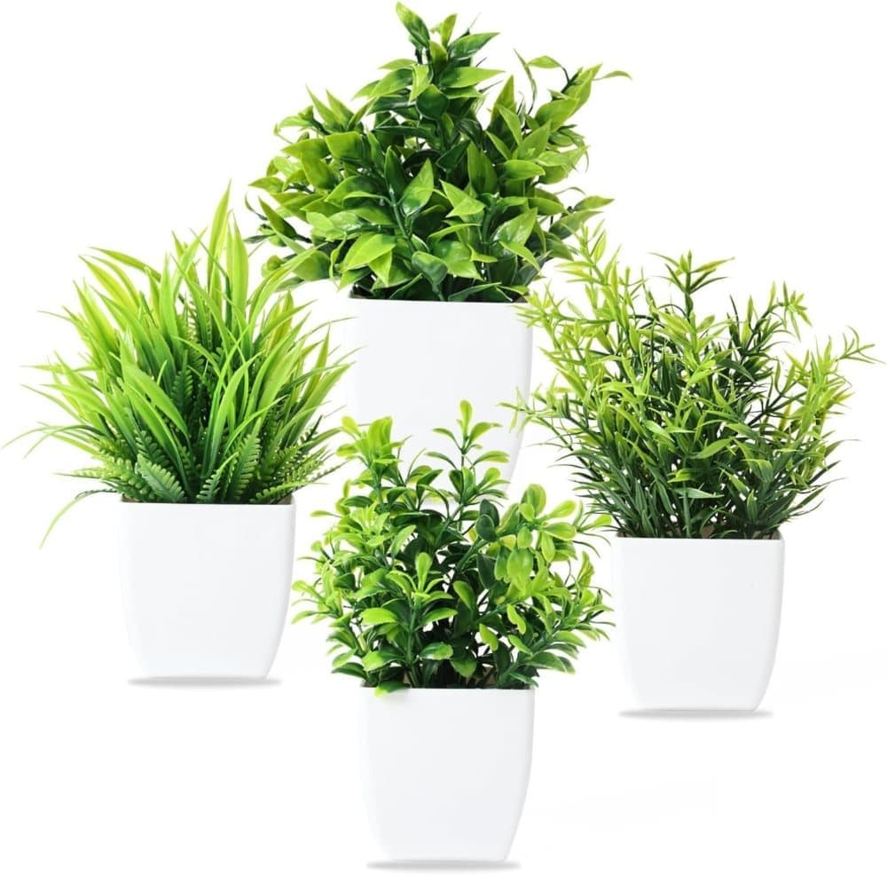 4-Pack Artificial Plants with Pot for Living Room and Office Decoration, 17x12 cm V1188-MS-325-0417