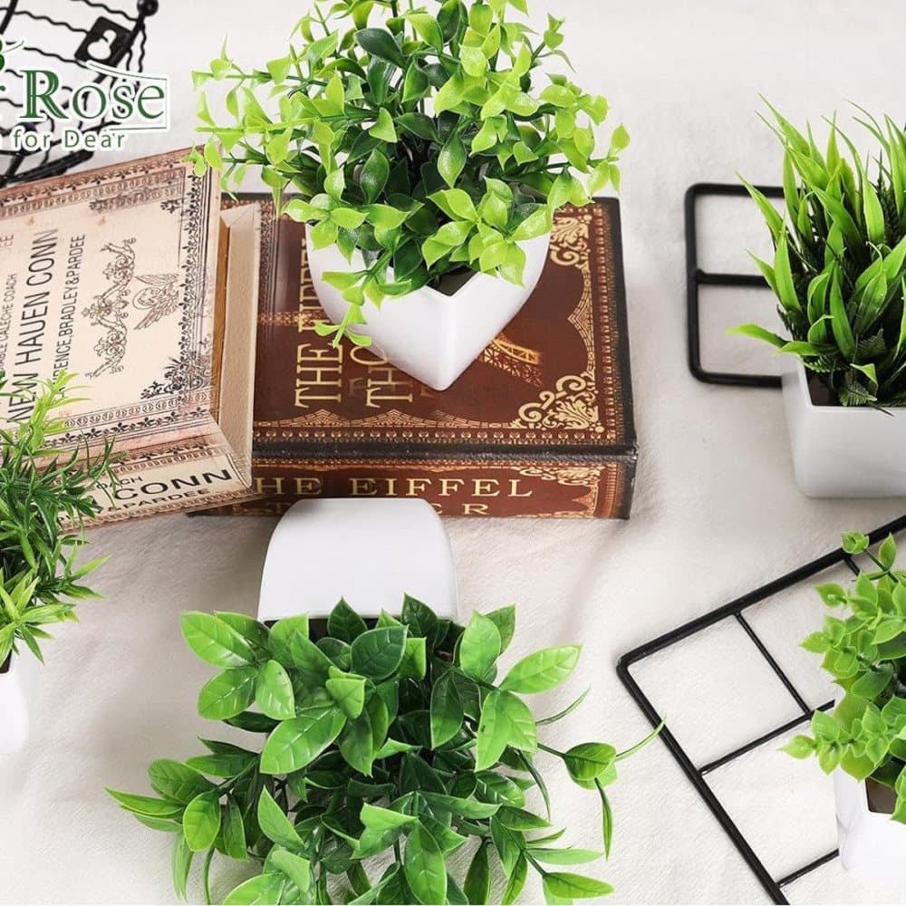 4-Pack Artificial Plants with Pot for Living Room and Office Decoration, 17x12 cm V1188-MS-325-0417