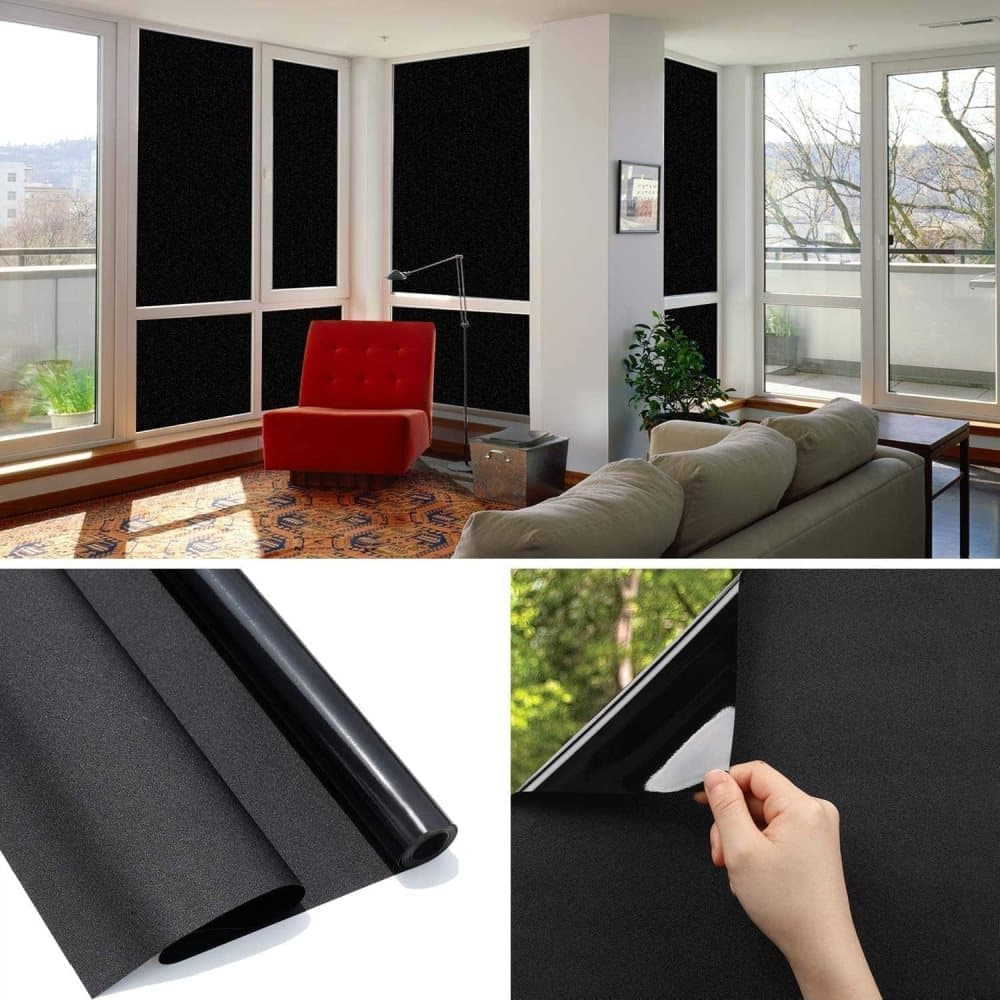 Reflective Self-Adhesive Window Film for Sun Protection UV Block and Privacy, Black, 40cmx2m V1188-MS-325-0426