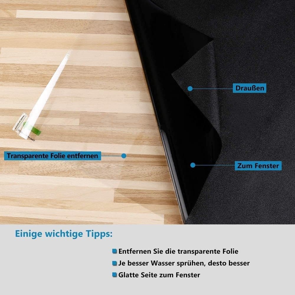 Reflective Self-Adhesive Window Film for Sun Protection UV Block and Privacy, Black, 40cmx2m V1188-MS-325-0426