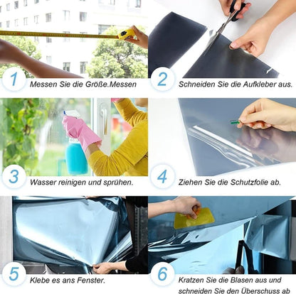 Reflective Self-Adhesive Window Film for Sun Protection UV Block and Privacy, Black, 40cmx2m V1188-MS-325-0426