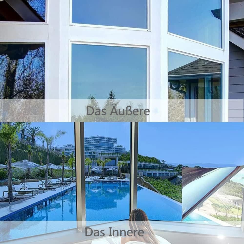 50cmx2m Self-Adhesive Window Film Mirror Reflective Sun Protection UV Block Heat Privacy, Blue V1188-MS-325-0428