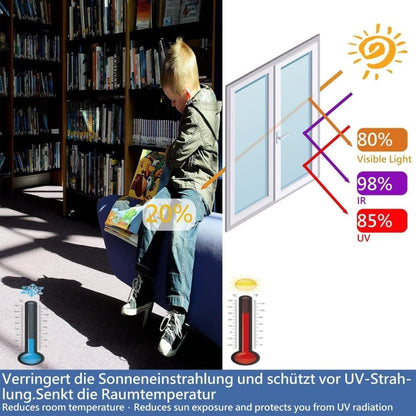 Mirror Reflective Self-Adhesive Window Film for Sun Protection UV Blocking and Privacy, Silver, 40cmx5m V1188-MS-325-0433