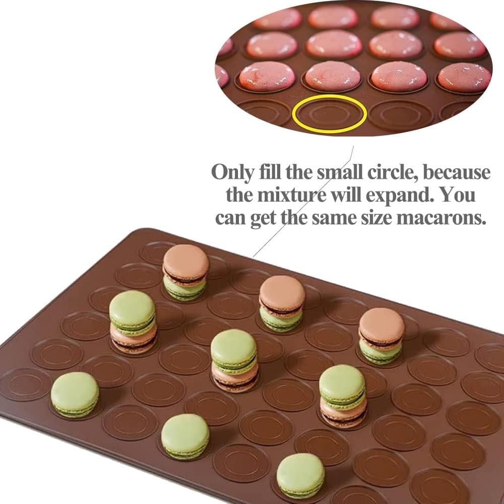 48-Cavity Silicone Macaron Cake Mold, Compatible with Baking Tools, 48 Places V1188-MS-325-0435