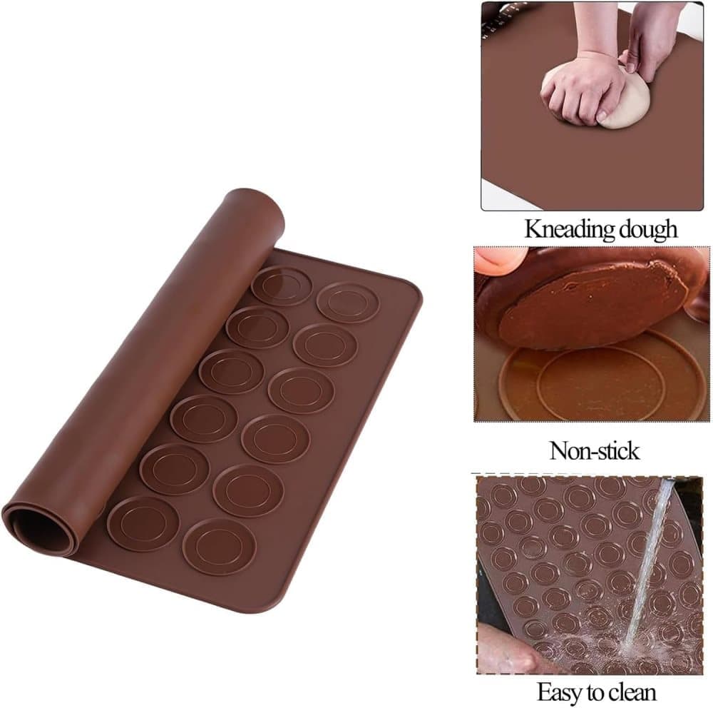 48-Cavity Silicone Macaron Cake Mold, Compatible with Baking Tools, 48 Places V1188-MS-325-0435