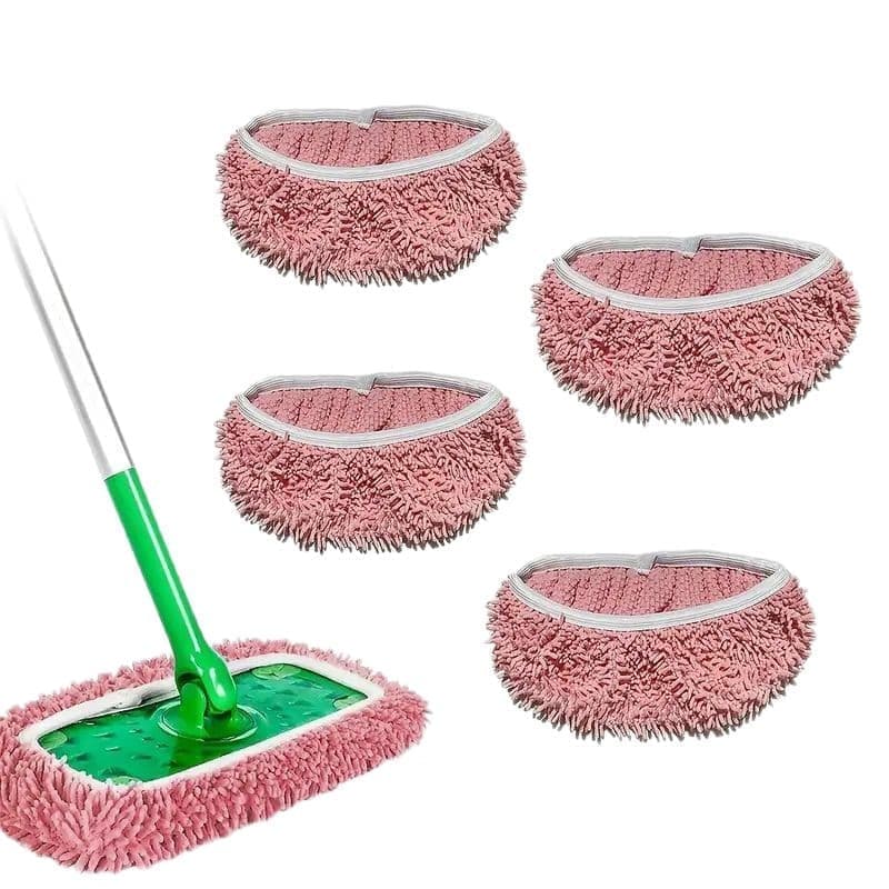 4 Replacement Cloth Covers for Swiffer Mop, Reusable Wet and Dry Cleaning Cloths, Compatible with Swiffer V1188-MS-325-0437