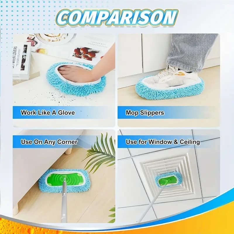 4 Replacement Cloth Covers for Swiffer Mop, Reusable Wet and Dry Cleaning Cloths, Compatible with Swiffer V1188-MS-325-0437