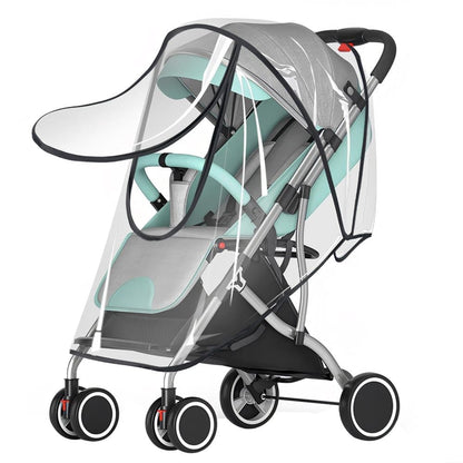 Universal Rain Cover Stroller Transparent EVA with Zipper and Window, Wind and Waterproof Protection V1188-MS-325-0443