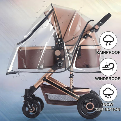 Universal Rain Cover Stroller Transparent EVA with Zipper and Window, Wind and Waterproof Protection V1188-MS-325-0443