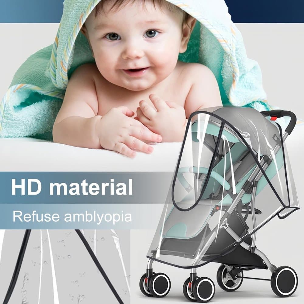 Universal Rain Cover Stroller Transparent EVA with Zipper and Window, Wind and Waterproof Protection V1188-MS-325-0443