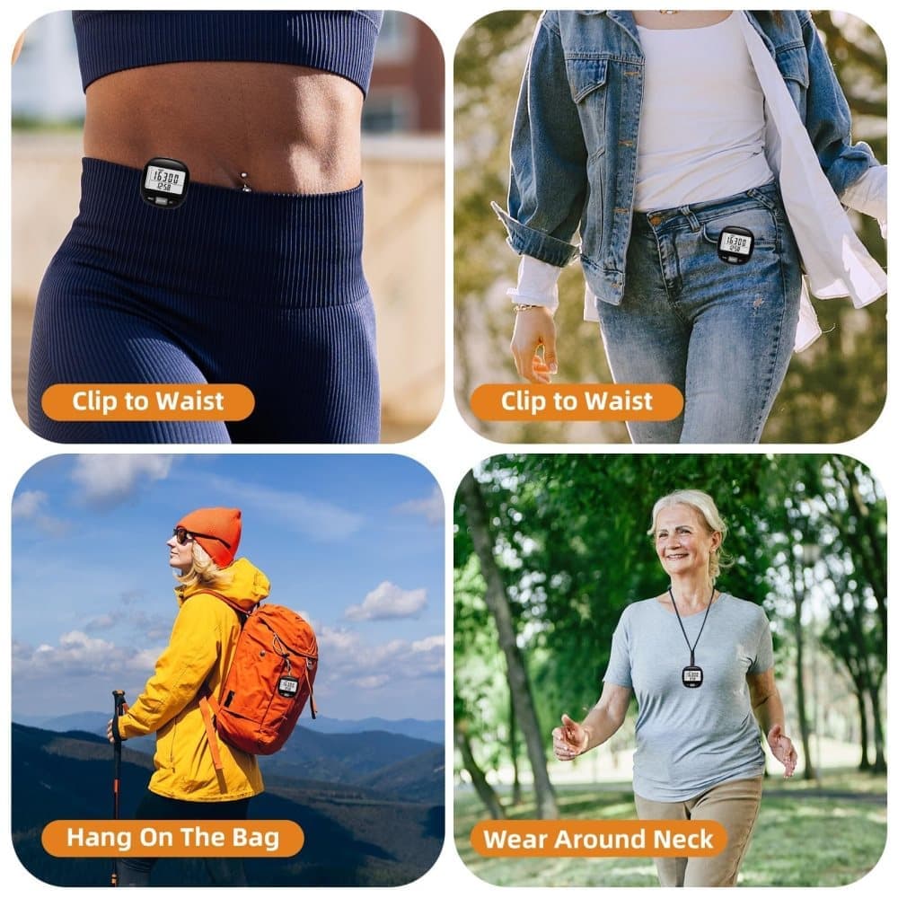 3D Pedometer with Large Screen for Steps Distance and Calories, Precision Meter V1188-MS-325-0449