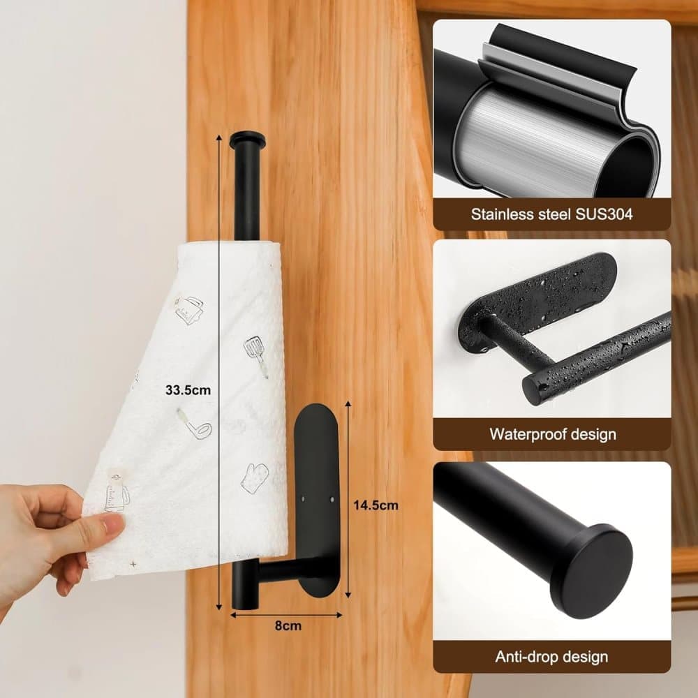 Self-adhesive paper towel holder, no drilling required V1188-MS-325-0451