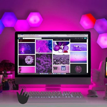 6 RGB Hexagon LED Wall Lamps with App Control, 16.5x14.5cm V1188-MS-325-0453