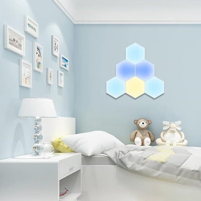 6 RGB Hexagon LED Wall Lamps with App Control, 16.5x14.5cm V1188-MS-325-0453
