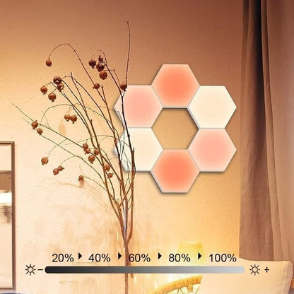 6 RGB Hexagon LED Wall Lamps with App Control, 16.5x14.5cm V1188-MS-325-0453