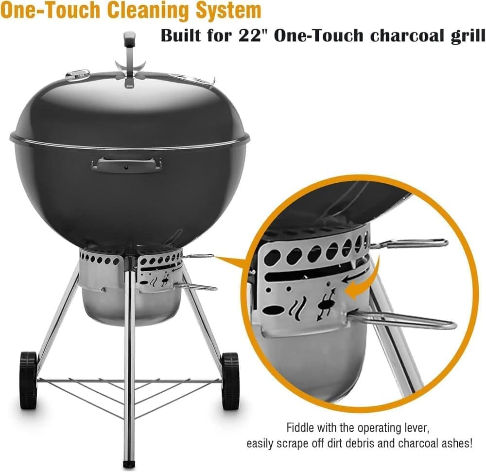Weber One-Touch Cleaning System Kit, Heat Resistant and Easy to Install, 22-1/2-Inch V1188-MS-325-0454