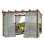 1 Pair Water Resistant Sheer Eyelet Curtains for Outdoor, 140x250cm, Gray V1188-MS-325-0456