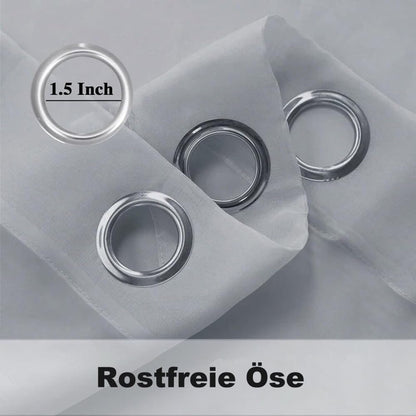 1 Pair Water Resistant Sheer Outdoor Eyelet Curtains, 132 cm x 183 cm, Gray V1188-MS-325-0460