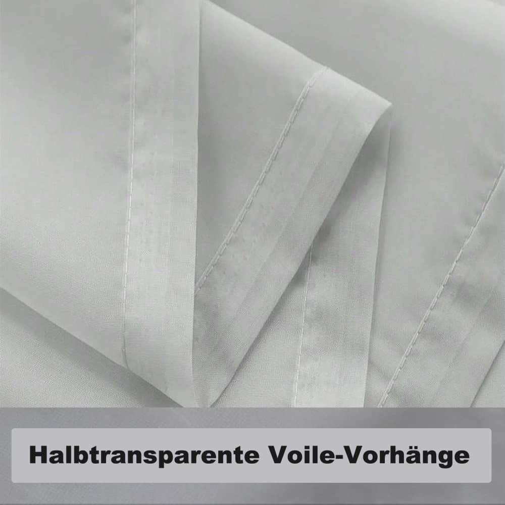 1 Pair Water Resistant Sheer Outdoor Eyelet Curtains, 132 cm x 183 cm, Gray V1188-MS-325-0460