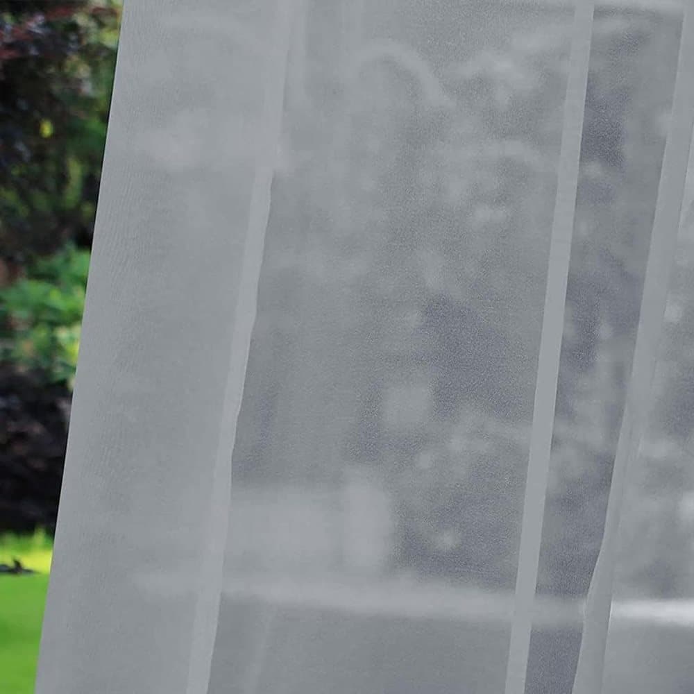 1 Pair Water Resistant Sheer Outdoor Eyelet Curtains, 132 cm x 183 cm, Gray V1188-MS-325-0460