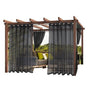 1 Pair Water Resistant Sheer Eyelet Curtains for Outdoor, 132 cm x 213 cm, Black V1188-MS-325-0462