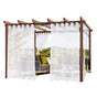1 Pair White Water Resistant Sheer Eyelet Curtains for Outdoor, 132 cm x 213 cm V1188-MS-325-0463