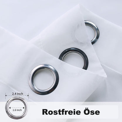 1 Pair Water Resistant Sheer Eyelet Curtains for Outdoor, 132x274 cm, White V1188-MS-325-0464