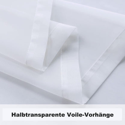 1 Pair Water Resistant Sheer Eyelet Curtains for Outdoor, 132x274 cm, White V1188-MS-325-0464