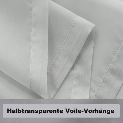 1 Pair Water Resistant Sheer Eyelet Curtains for Outdoor, 132x274 cm, Gray V1188-MS-325-0466